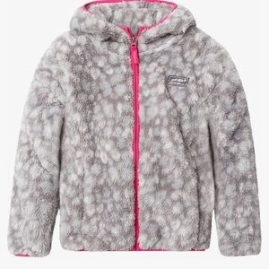 NWT Eddie Bauer Kids High Pile Hooded Jacket. Full zip with pockets.Size XS 5/6.